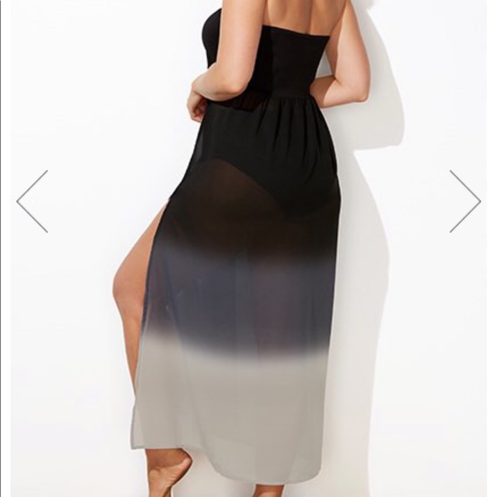 Black Ombré Sheer Maxi Dress - Picture 3 of 5